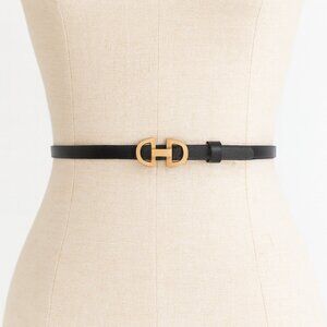 Aldo Gorrlenko Black Belt with Gold Accent Buckle Large 35"